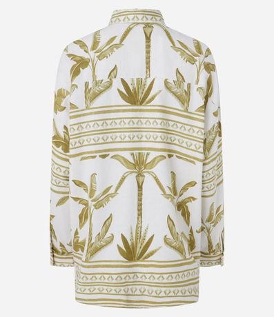 Camisa en Viscolino con Estampa Étnica Palmeras 7