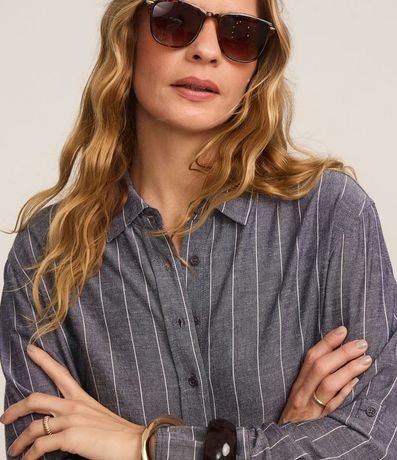 Camisa en Viscolino con Rayas Finas 3