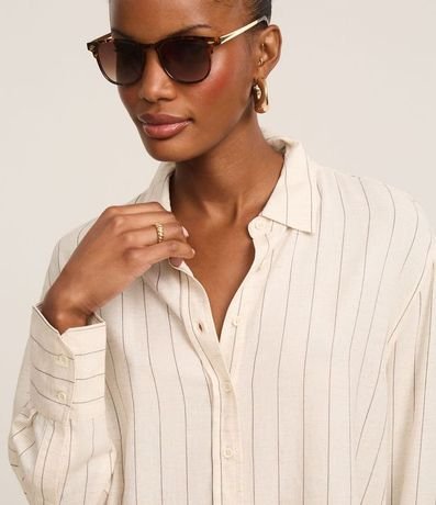 Camisa con Estampa Rayas a Hilo Teñido 3