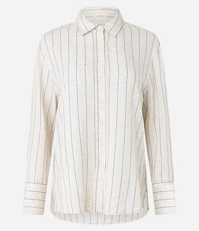 Camisa con Estampa Rayas a Hilo Teñido 5