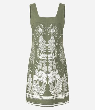Vestido Corto en Viscolino con Estampa Floral 5
