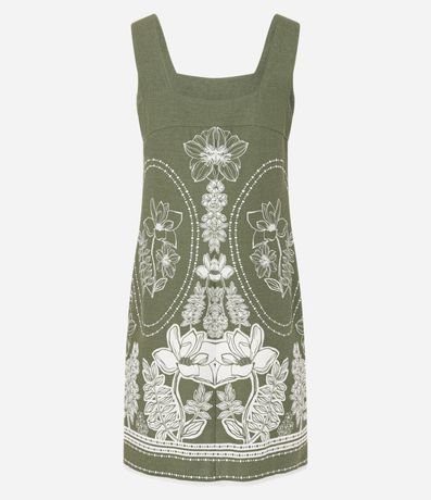 Vestido Corto en Viscolino con Estampa Floral 6