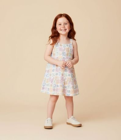 Vestido Infantil con Estampa Tropical - Talle 1 a 6 años