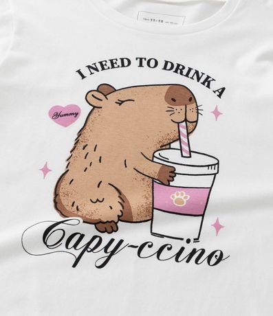 Remera Infantil con Estampa Carpincho Capyccino - Talle 5 a 14 años 4
