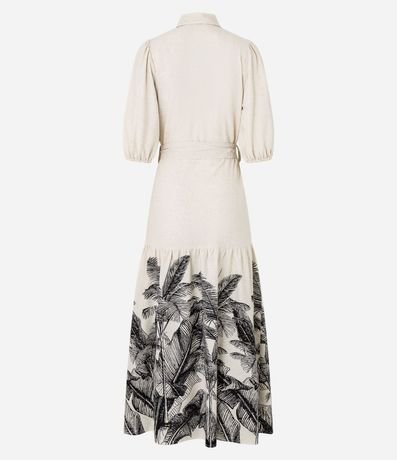 Vestido Chemise en Viscolino con Estampa Palmeras 6