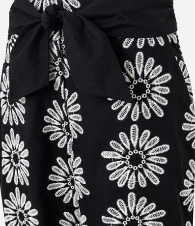 Pantalón Carrot en Laise con Bordado Floral Cutout 7