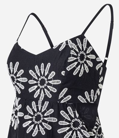 Vestido Evasê Largo en Laise con Bordado Floral Cutout 7