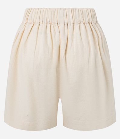 Short en Algodón con Lino y Bordado Lateral 7