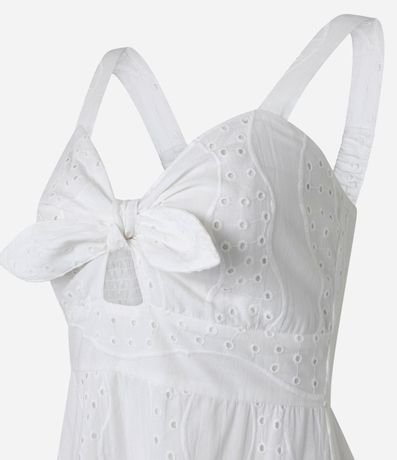 Vestido Evasê Largo en Laise con Lazo en el Escote 8