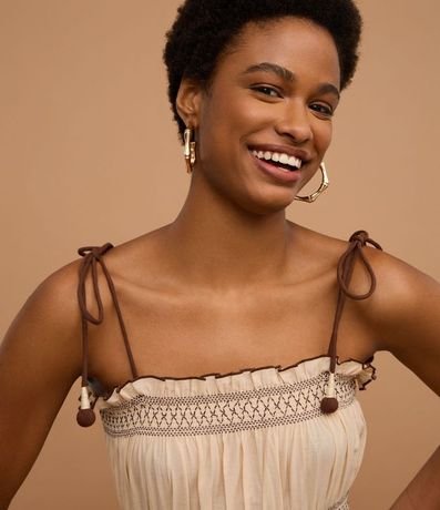 Vestido Largo en Algodón con Bordado y Lastex en el Busto 6