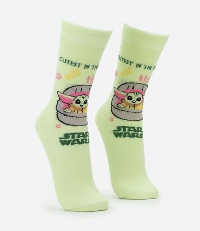 Media Caña Larga en Algodón con Estampa Baby Yoda 2