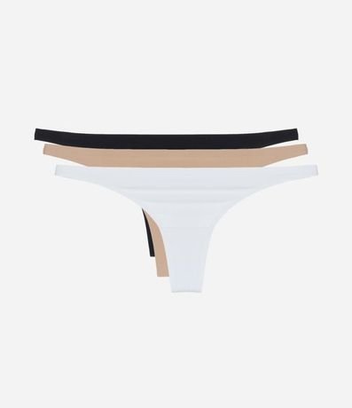 Kit 03 Bombachas Colaless en Microfibra Básicas