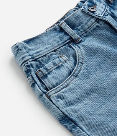 Bermuda Recta Infantil en Jeans con Cintura Elástica - Talle 5 a 14 años 4