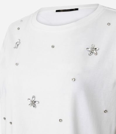 Blusa en Algodón con Flores de Strass 6