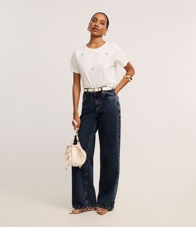 Blusa en Algodón con Flores de Strass 2