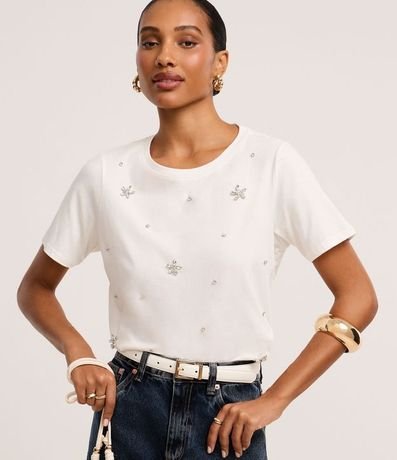 Blusa en Algodón con Flores de Strass 3