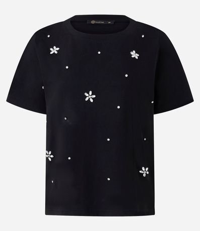 Blusa en Algodón con Flores de Strass 5