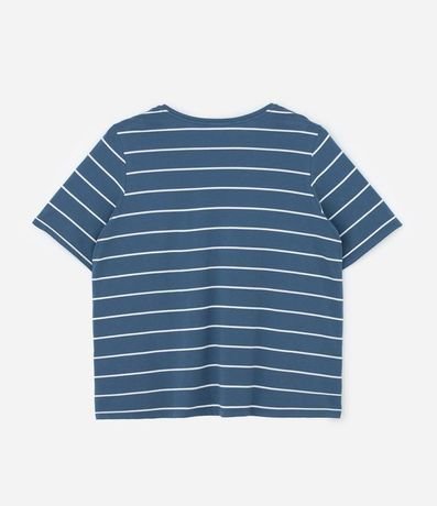 Blusa en Algodón Rayada con Cuello V Curve & Plus Size 5
