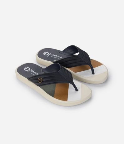 Ojota de Tiras Largas con Texturas Pespontas y Estampa 2