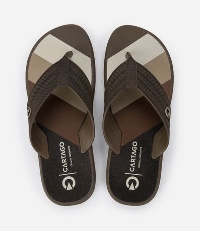 Ojota de Tiras Largas con Texturas Pespontas y Estampa