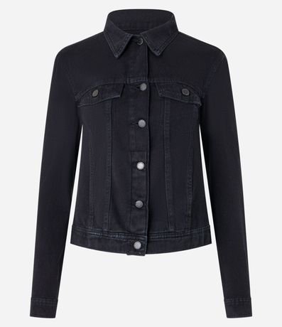 Campera Trucker Básica en Sarga con Botones