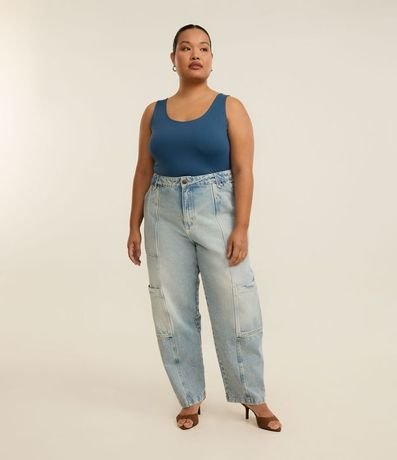 Blusa Musculosa en Poliamida con Breteles Anchos Curve & Plus Size 2