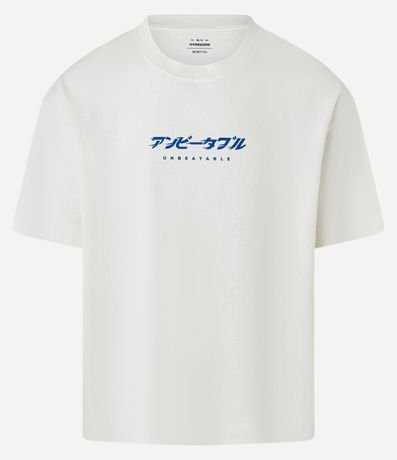 Remera Oversizdd en Algodón con Estampa Lettering Unbeatable 4