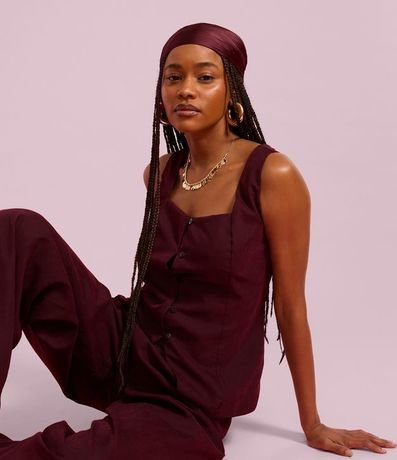 Blusa Chaleco en Cupro con Botones Delanteros 4