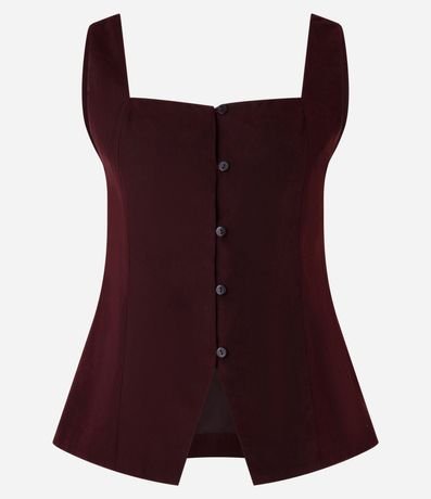 Blusa Chaleco en Cupro con Botones Delanteros 6