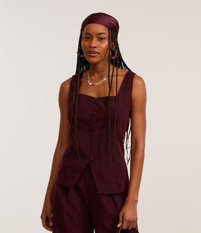 Blusa Chaleco en Cupro con Botones Delanteros