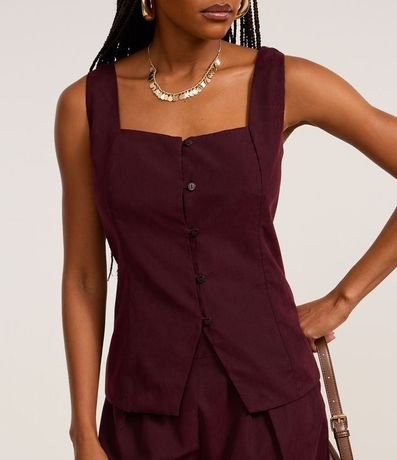 Blusa Chaleco en Cupro con Botones Delanteros 3