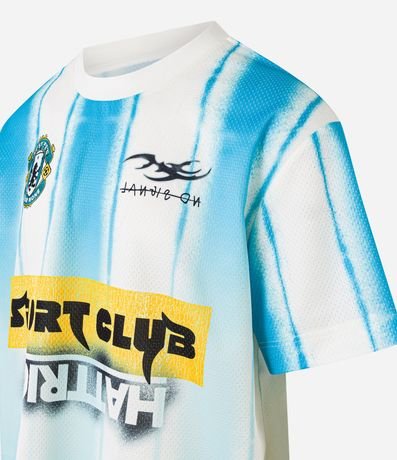 Remera Boxy Sportcore con Estampa de Rayas y Lettering 8