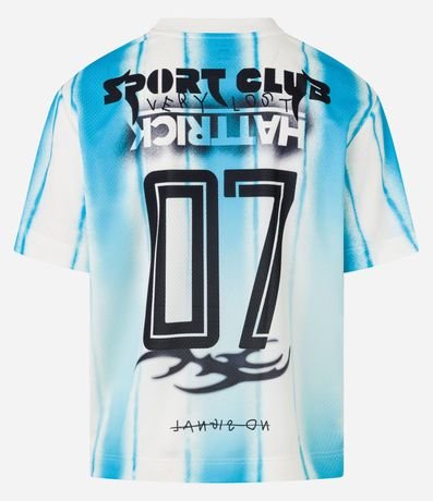 Remera Boxy Sportcore con Estampa de Rayas y Lettering 9