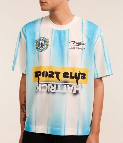 Remera Boxy Sportcore con Estampa de Rayas y Lettering 5