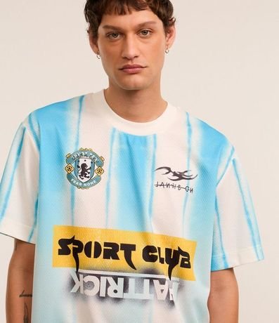 Remera Boxy Sportcore con Estampa de Rayas y Lettering 6