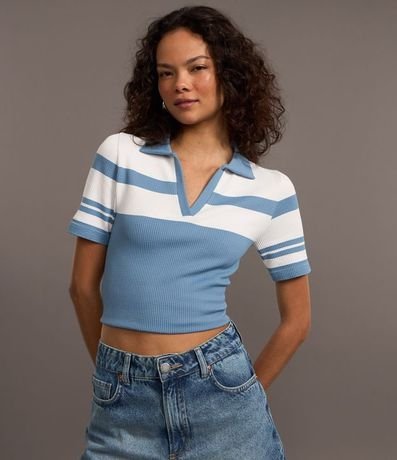 Blusa Polo Seamless Rayada 5