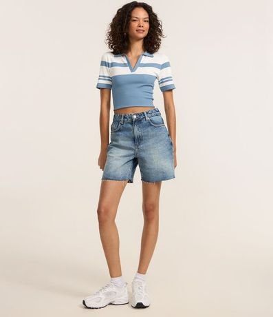 Blusa Polo Seamless Rayada 2