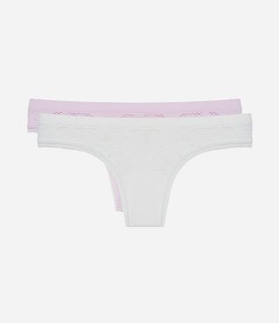 Kit 02 Bombachas Bikini Hilo Seamless Floral 1