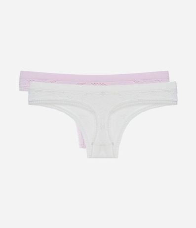 Kit 02 Bombachas Bikini Hilo Seamless Floral 2