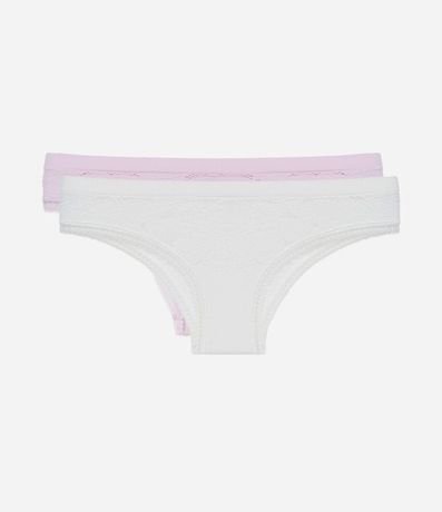 Kit 02 Bombachas Bikini Seamless con Textura Floral 1