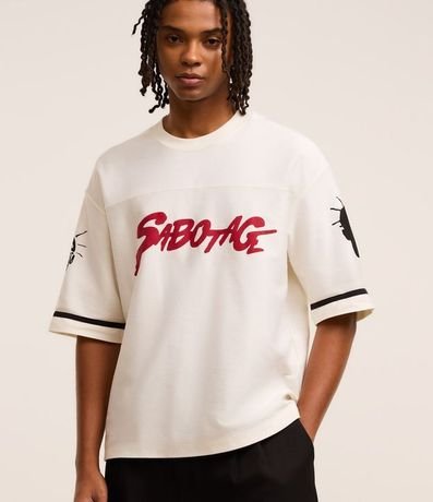 Remera Boxy en Algodón con Estampa Sabotage
