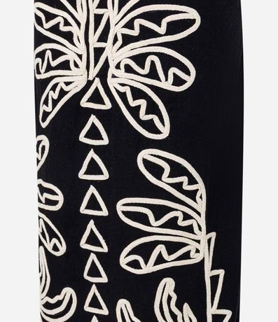 Vestido Evasê Midi en Cambraia con Bordado Follaje 8