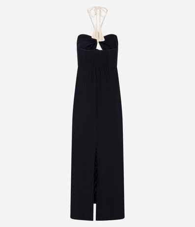 Vestido Evasê Midi en Cambraia con Bordado Follaje 9