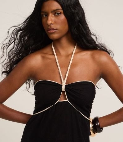 Vestido Evasê Midi en Cambraia con Bordado Follaje 3