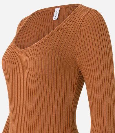 Vestido Long Midi en Punto con Textura y Fenda 8