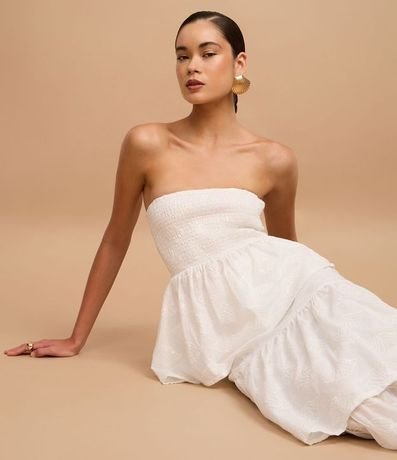 Pollera Evasê Midi en Laise con Superposición y Bordado 6