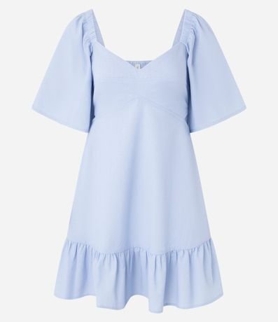 Vestido Evasê corto en Viscolino con Recorte Cutout en la Cintura 6