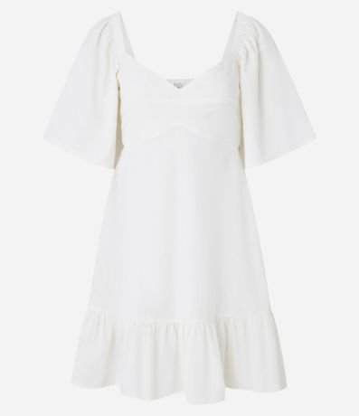 Vestido Evasê corto en Viscolino con Recorte Cutout en la Cintura 6