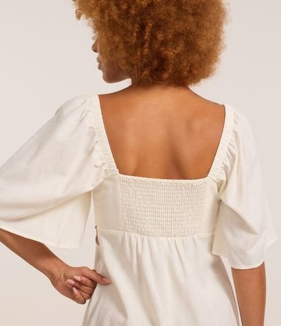 Vestido Evasê corto en Viscolino con Recorte Cutout en la Cintura 4