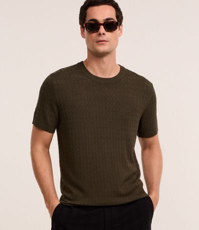 Remera en Viscosa con Textura Zig Zag